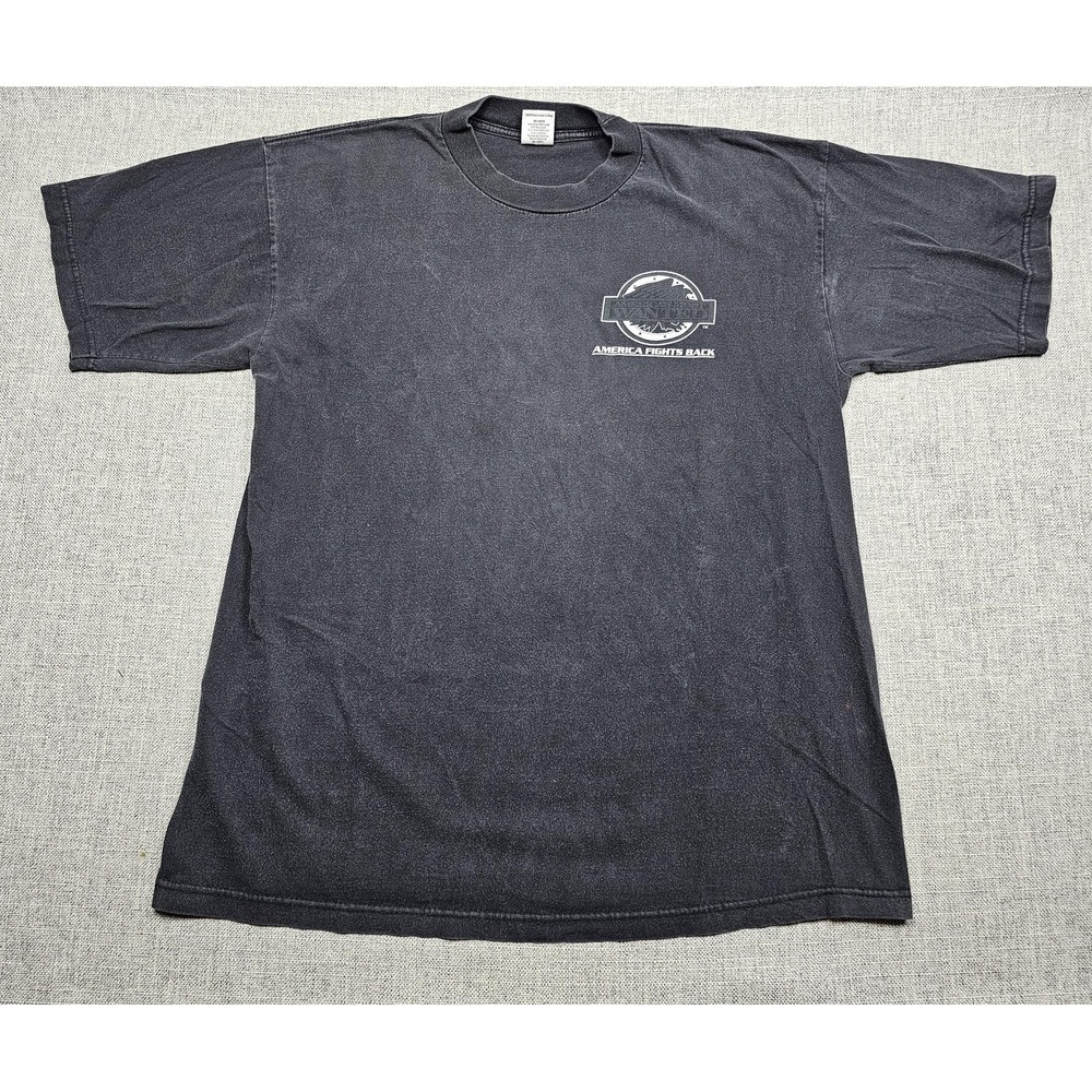 VINTAGE Americas Most Wanted Shirt Mens XL Black America Fights Back Patriotic
